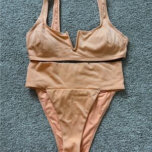 Aerie Textured Apricot Bikini Set